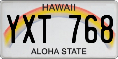 HI license plate YXT768