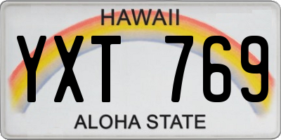 HI license plate YXT769