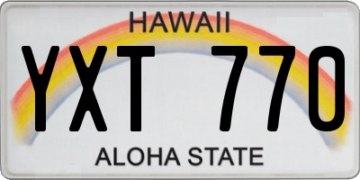 HI license plate YXT770