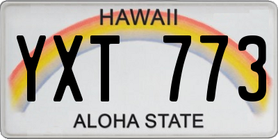 HI license plate YXT773