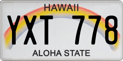 HI license plate YXT778