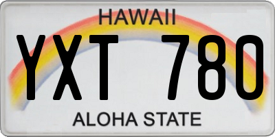 HI license plate YXT780