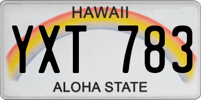 HI license plate YXT783