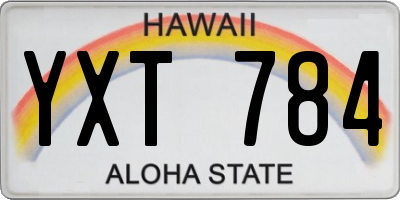 HI license plate YXT784