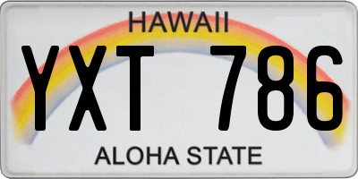HI license plate YXT786