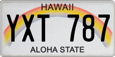 HI license plate YXT787