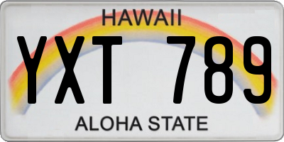 HI license plate YXT789
