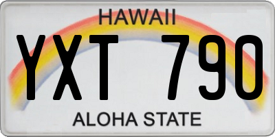 HI license plate YXT790