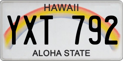 HI license plate YXT792