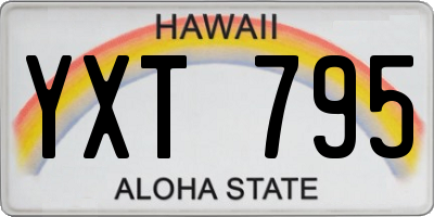 HI license plate YXT795
