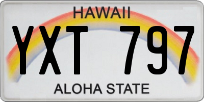 HI license plate YXT797