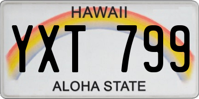 HI license plate YXT799