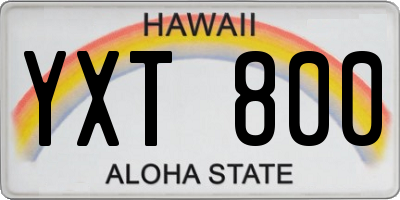 HI license plate YXT800