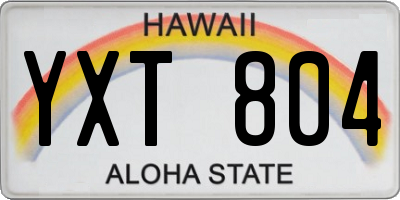 HI license plate YXT804