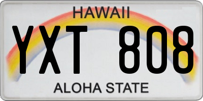 HI license plate YXT808