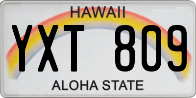 HI license plate YXT809