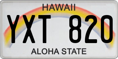 HI license plate YXT820
