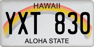 HI license plate YXT830
