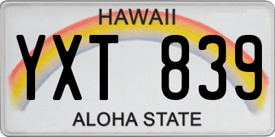 HI license plate YXT839