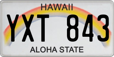 HI license plate YXT843