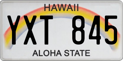 HI license plate YXT845