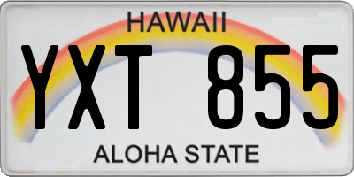 HI license plate YXT855