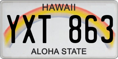 HI license plate YXT863