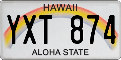 HI license plate YXT874