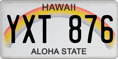 HI license plate YXT876