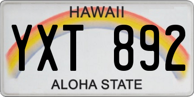 HI license plate YXT892