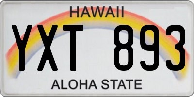 HI license plate YXT893