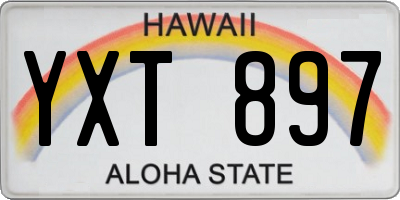 HI license plate YXT897