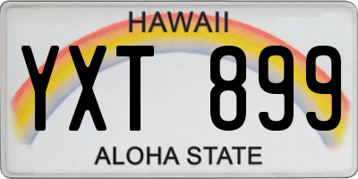 HI license plate YXT899
