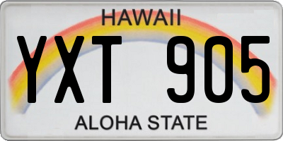 HI license plate YXT905