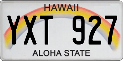 HI license plate YXT927