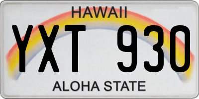 HI license plate YXT930