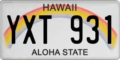 HI license plate YXT931