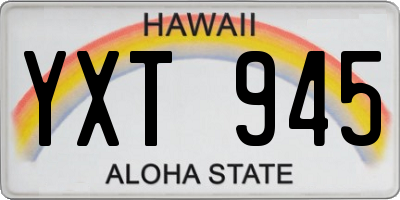 HI license plate YXT945