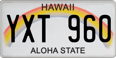 HI license plate YXT960