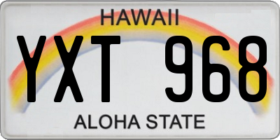 HI license plate YXT968