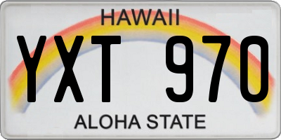 HI license plate YXT970