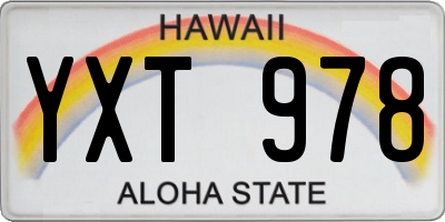 HI license plate YXT978