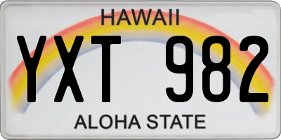HI license plate YXT982