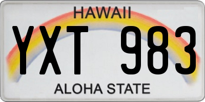 HI license plate YXT983