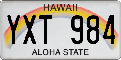HI license plate YXT984