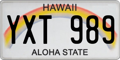 HI license plate YXT989