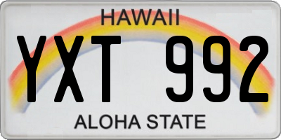 HI license plate YXT992