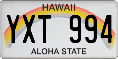 HI license plate YXT994
