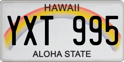 HI license plate YXT995