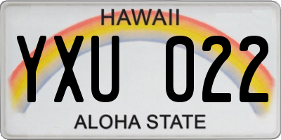 HI license plate YXU022